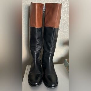 Etienne Aigner Black and Brown Over the Knee Boots size 7
